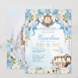 Askungen Prinsessvagn Elegant Quinceanera Inbjudningar