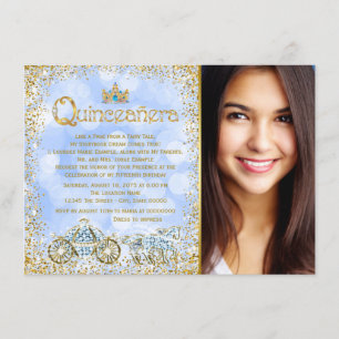 Askungen prinsessvagn Foto Quinceanera Inbjudningar