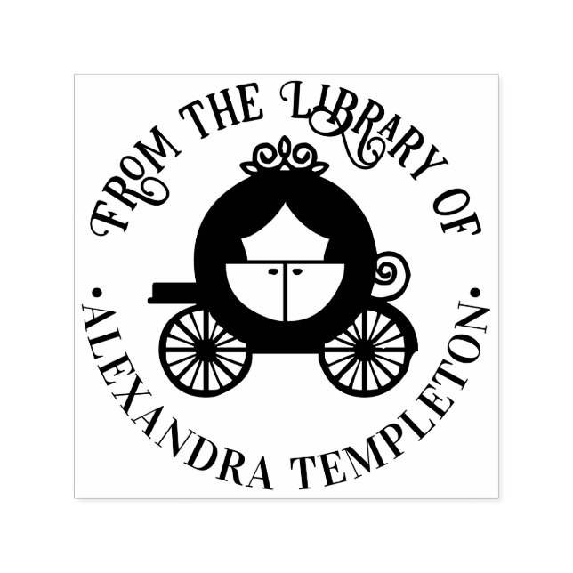Askungen Pumpvagn Bibliotek Boktitel Självfärgande Stämpel (Design)