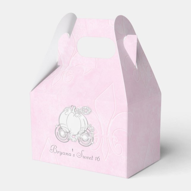 Askungen Silver vagn Rosa presentförpackningar Presentaskar (Framsidan Sidan)