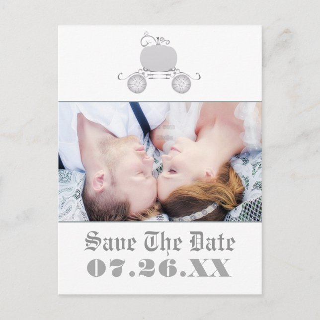 Askungen Silverkärran Bröllopsfoto Postkort Meddelande Vykort (Framsida)