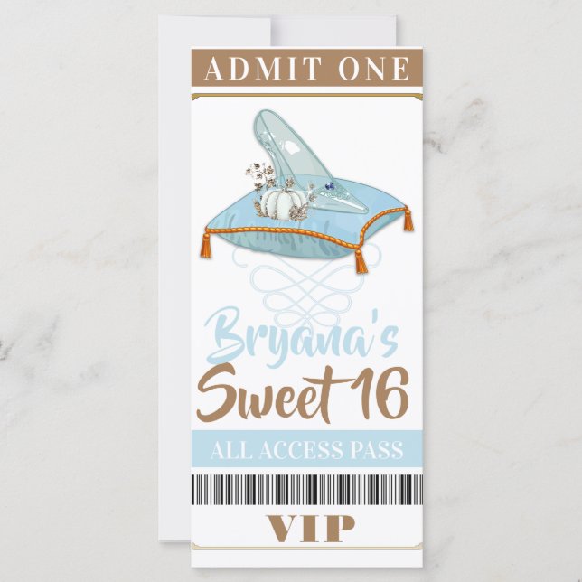 Askungen Toffel Prinsessa Sweet 16 VIP-fest (Framsida)