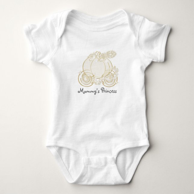 Askungen vagn Baby Personlig Endags Tee Shirt (Framsida)