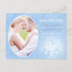 Askungen vagn bröllopsdatum foto postkort meddelande vykort