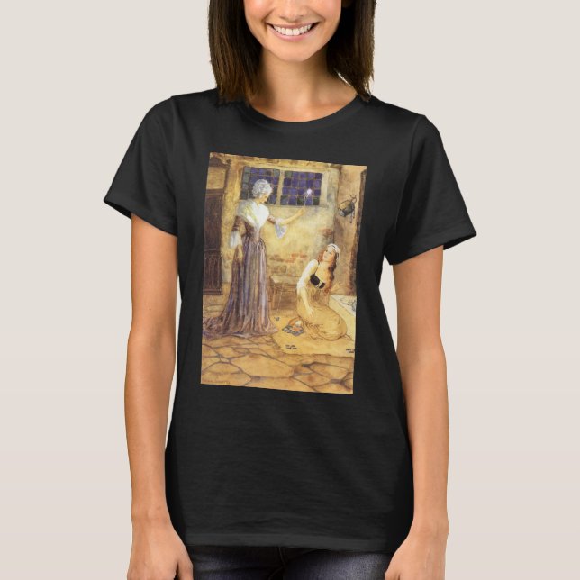 Askungens sagovärld med feens gudmoder t-shirt (Framsida)