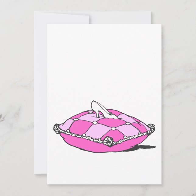 Askungens toffel på rosa kudde vintagekonst (Framsida)