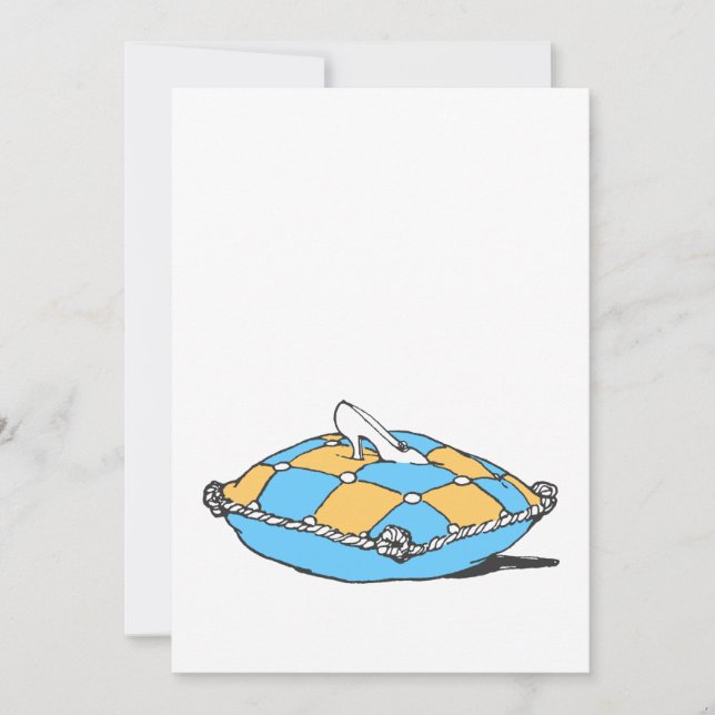 Askungens toffel på turkos orange kudde (Framsida)