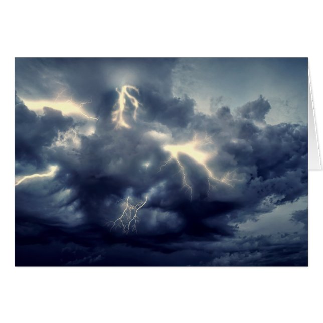 Åskväder Blixt Hälsningskort (Framsidan Horizontal)
