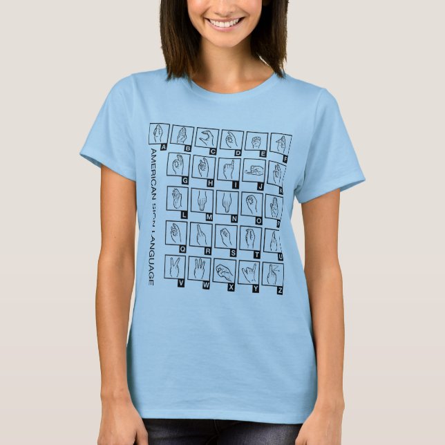 Asl-alfabet T-shirt (Framsida)