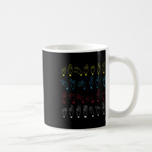 Asl Alfabetlärare Amerikanskt Teckenspråk Asl Ch Kaffemugg