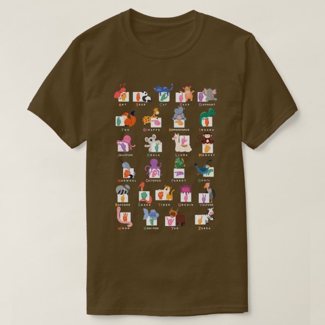 ASL Alphabet 1 T Shirt (Design framsida)