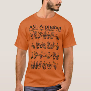ASL Alphabet American Sign Language Diagram T Shirt