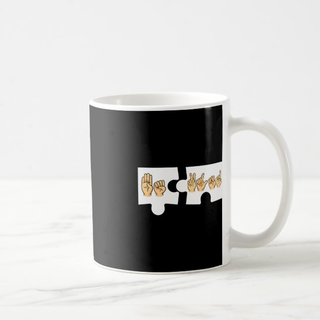 ASL Alphabet American Sjunga Language ASL Teacher  Kaffemugg (Höger)