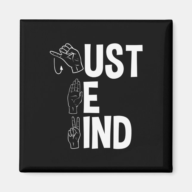 ASL Alphabet American Sjunga Language ASL Teacher  Magnet (Framsidan)