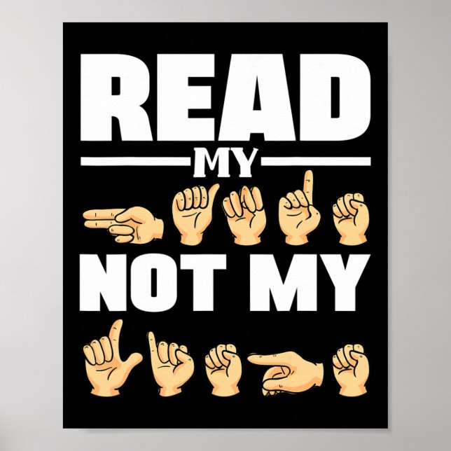 ASL Alphabet American Sjunga Language ASL Teacher  Poster (Framsidan)