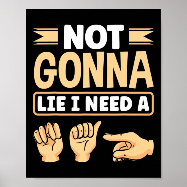 ASL Alphabet American Sjunga Language ASL Teacher  Poster (Framsidan)