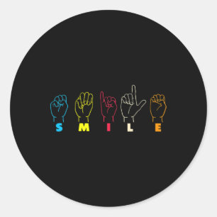 Asl Alphabet American Sjunga Language Asl Teacher Runt Klistermärke