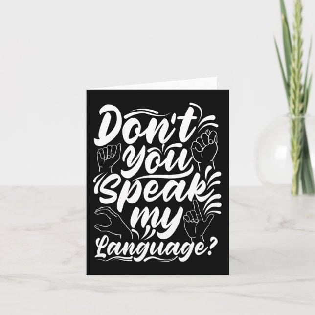 ASL Alphabet talar inte om min amerikanska Sjunga  Kort (Framsida)