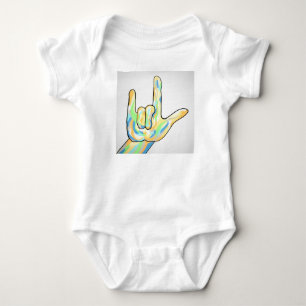 ASL älskar jag dig som är grå T Shirt
