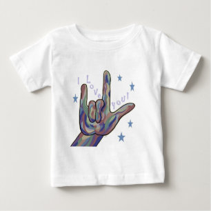 ASL älskar kamouflerar jag dig Denim och färger T Shirt