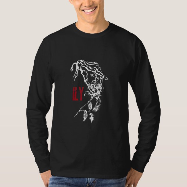 Asl American Sign I Kärlek You Ily Skeleton Hand H T Shirt (Framsida)