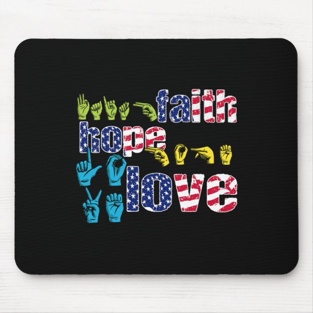 ASL American Sign Language 4:e juli Faith Hope Musmatta (Framsidan)