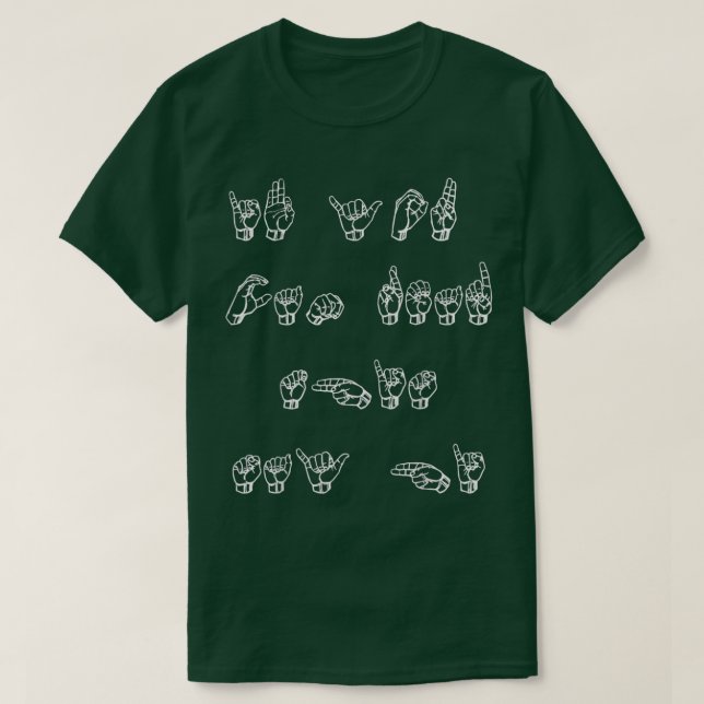 ASL American Sign Language Classic TShirt T Shirt (Design framsida)
