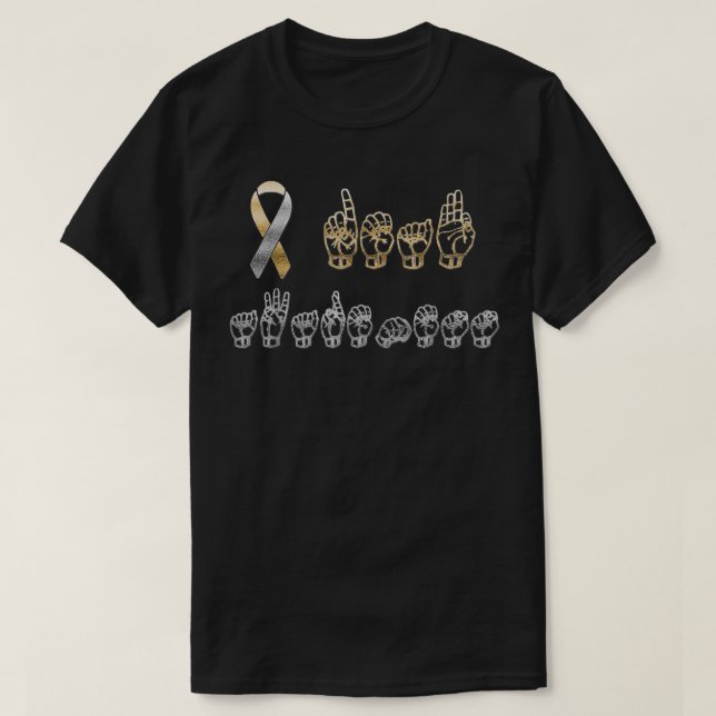 ASL American Sign Language Döv Awareness T T Shirt (Design framsida)