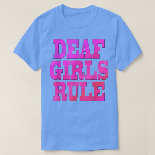 ASL American Sign Language Döv Girls Rule Döv T T Shirt (Design framsida)