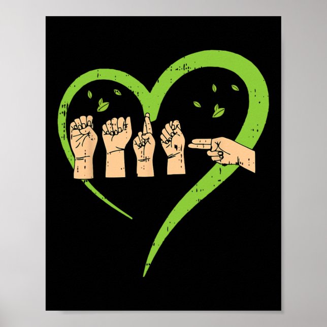 Asl American Sign Language Earth Day Environmental Poster (Framsidan)