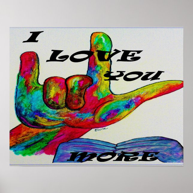 ASL American Sign Language I KÄRLEK ÄR DU MER Poster (Framsidan)