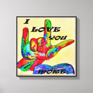 ASL American Sign Language I KÄRLEK DU MER 2 Canvastryck