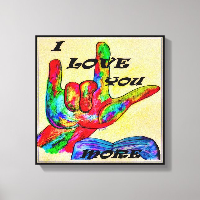 ASL American Sign Language I KÄRLEK DU MER 2 Canvastryck (Framsida)