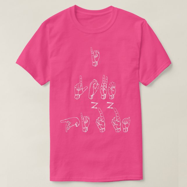 ASL American Sign Language I Kärlek Pizza T Shirt (Design framsida)