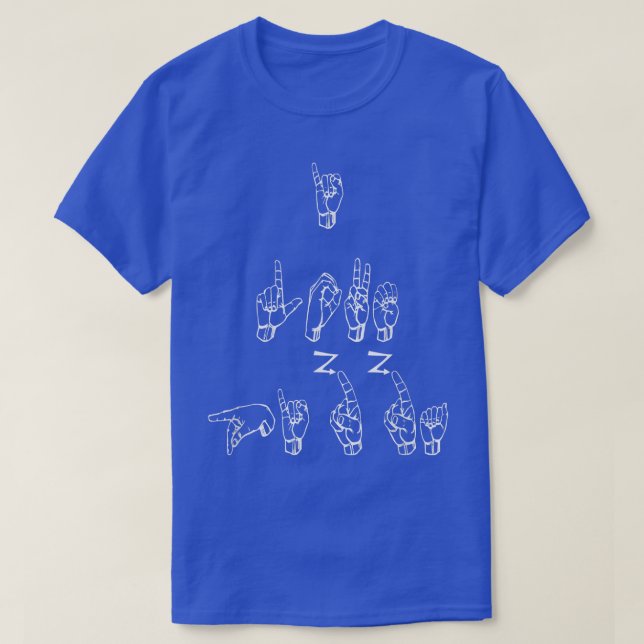 ASL American Sign Language I Kärlek Pizza T  Shirt (Design framsida)