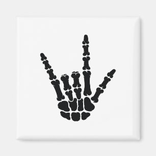 Asl American Sign Language I Kärlek You Skeleton H Magnet