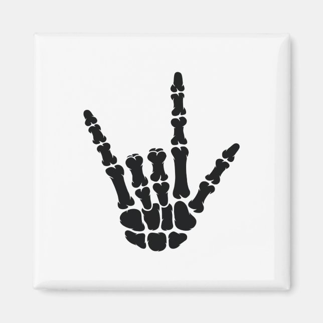 Asl American Sign Language I Kärlek You Skeleton H Magnet (Framsidan)
