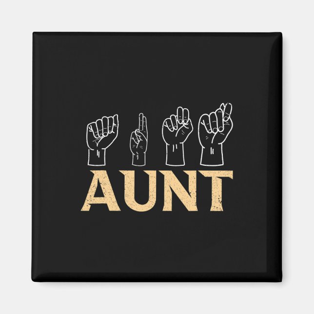 Asl American Sign Language Interpreter Dövet Aware Magnet (Framsidan)