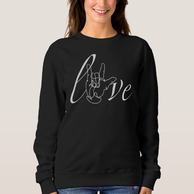 Asl American Sign Language Kärlek 1 T Shirt (Framsida)