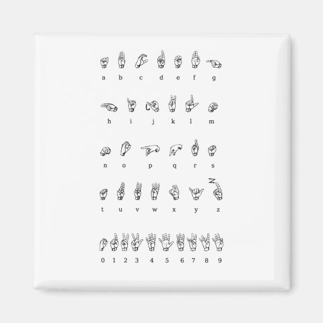 ASL (American Sign Language) Magnet (Framsidan)
