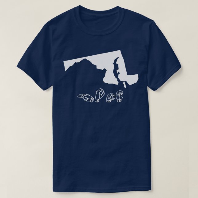 ASL American Sign Language Maryland T Shirt (Design framsida)
