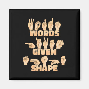 ASL American Sign Language Ord har fått form Magnet