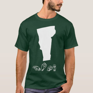 ASL American Sign Language Vermont T Shirt