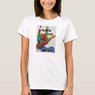 Asl-amerikanen undertecknar språk som JAG ÄLSKAR T-shirt