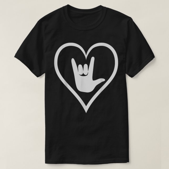ASL Amerikanskt teckenspråk I kärlek du T shirt Ne (Design framsida)