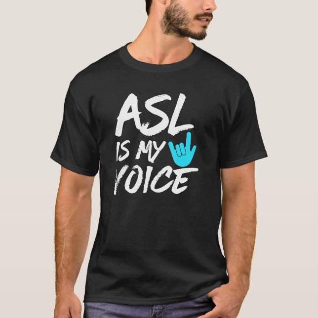 ASL är min röst - Dövets medvetenhet T Shirt (Framsida)