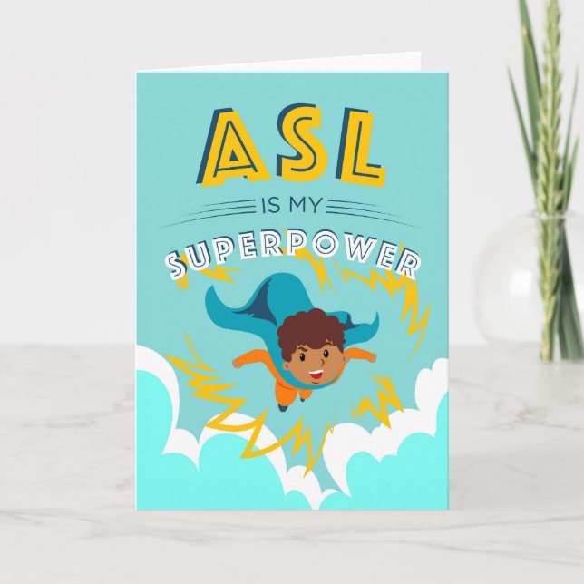 ASL är min supermakt Kort (Framsida)
