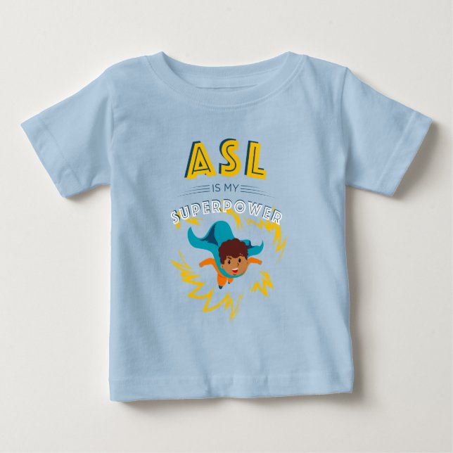 ASL är min supermakt T Shirt (Framsida)