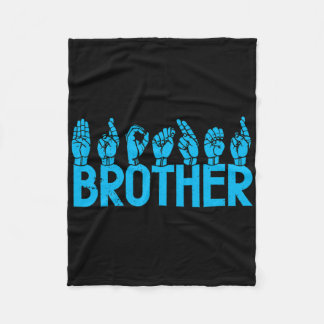 Asl Brother American Sign Language Döv Awareness Fleecefilt