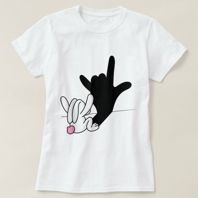 ASL Bunny Reflection I Kärlek You Hand Sign Langua T Shirt (Design framsida)